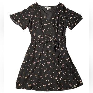 BB Dakota Lettie Floral Black Wrap Dress Women's Size 2 Spring Dress
